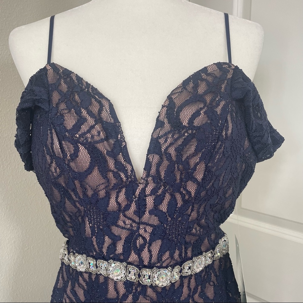 City Triangles Navy blue elegant dress new with tags size 1 - Picture 1 of 11